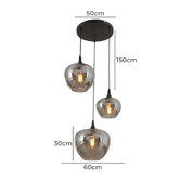 Alessia Lighting Eaves 3 Light Glass Pendant