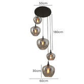 Alessia Lighting Eaves 5 Light Glass Pendant