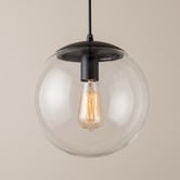 Alessia Lighting Sfera Black Glass Pendant Light