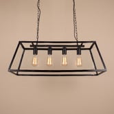 Alessia Lighting Creswick Vintage Glass Pane 4 Light Linear Pendant