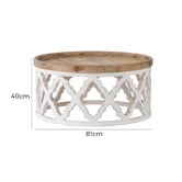 Elegant Designs Maine Round Fir Wood Coffee Table