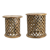 Elegant Designs 2 Piece Houlton Mango Wood Side Table Set