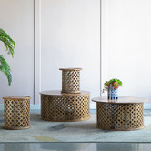 Elegant Designs 2 Piece Houlton Mango Wood Side Table Set