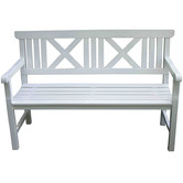 Porch Perfection 3 Seater Hamptons Dungun Wood Outdoor Bench