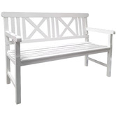 Porch Perfection 3 Seater Hamptons Dungun Wood Outdoor Bench