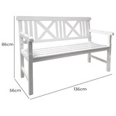 Porch Perfection 3 Seater Hamptons Dungun Wood Outdoor Bench
