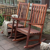 Porch Perfection Towson Dungun Wood Outdoor Rocking Chair