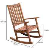 Porch Perfection Towson Dungun Wood Outdoor Rocking Chair