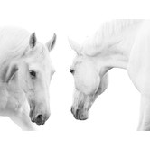 A La Mode Studio White Horse Pair Artwork