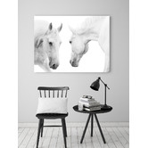 A La Mode Studio White Horse Pair Artwork