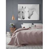 A La Mode Studio White Horse Pair Artwork