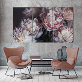 A La Mode Studio Peonies 3 Piece Canvas Print