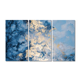 A La Mode Studio Golden Waves Stretched Canvas Wall Art Triptych