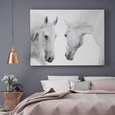 A La Mode Studio White Horse Pair Artwork