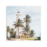 A La Mode Studio Lighthouse Vacation Framed Canvas Wall Art