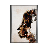 A La Mode Studio Lion Contour Framed Canvas Wall Art