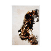 A La Mode Studio Lion Contour Framed Canvas Wall Art