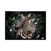 A La Mode Studio Zebras Framed Canvas Wall Art