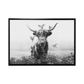 A La Mode Studio White Highlander Framed Canvas Wall Art