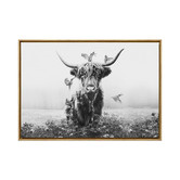 A La Mode Studio White Highlander Framed Canvas Wall Art