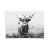 A La Mode Studio White Highlander Framed Canvas Wall Art
