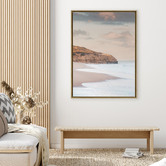A La Mode Studio Sunset Beach Framed Canvas Wall Art