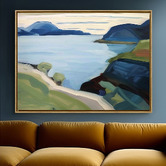 A La Mode Studio Ocean Hillsides Framed Canvas Wall Art