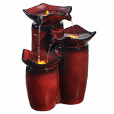 Bay Shore Living Red Waterfall Outdoor Fountain with LED