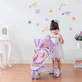 Bay Shore Living Olivia&#039;s Little World Princess Twinkle Stars 2-in-1 Baby Doll Stroller