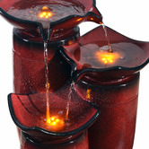Bay Shore Living Red Waterfall Outdoor Fountain with LED