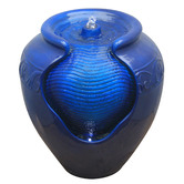 Bay Shore Living Royal Blue Glazed Pot Outdoor Fountain