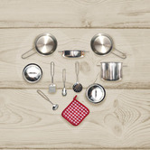 Bay Shore Living 11 Piece Yolandah Stainless Steel Cookware Play Set