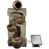 Bay Shore Living Pelle Solar Powered Waterfall Fountain with LED
