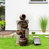Bay Shore Living Pelle Solar Powered Waterfall Fountain with LED