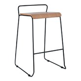 Furnicom Oak Bronx Metal Stool