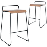 Furnicom Oak Bronx Metal Stool
