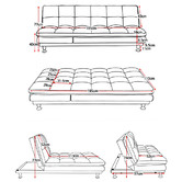 Mikasa Furniture Felicia 3 Seater Upholstered Sofa Bed