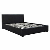 Mikasa Furniture Black Makoto Faux Leather Gas Lift Storage Bed Frame