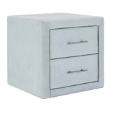 Mikasa Furniture Grey Pollino Velvet Bedside Table