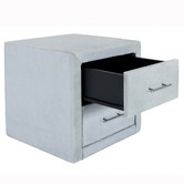 Mikasa Furniture Grey Pollino Velvet Bedside Table