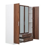 Mikasa Furniture Talinis 4 Door 4 Drawer Mirrored Wardrobe
