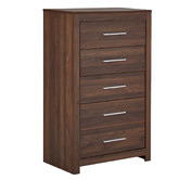 Mikasa Furniture Walnut Maddington 5 Drawer Tallboy