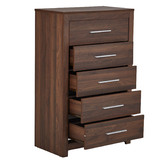 Mikasa Furniture Walnut Maddington 5 Drawer Tallboy