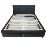Mikasa Furniture June Faux Leather Bed Frame with 4 Drawers