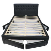 Mikasa Furniture June Faux Leather Bed Frame with 4 Drawers