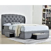 Mikasa Furniture Grey Boston Upholstered Bed