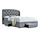 Mikasa Furniture Grey Boston Upholstered Bed