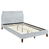Mikasa Furniture Light Grey Pollino Velvet Bed