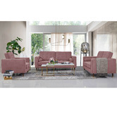 Mikasa Furniture Pink Cherry 3 Seater Velvet Sofa | Temple & Webster