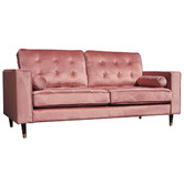 Mikasa Furniture Pink Cherry 3 Seater Velvet Sofa